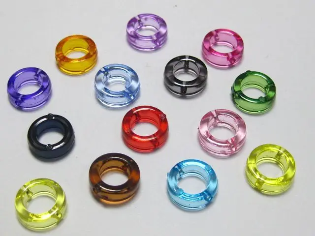 

300 Mixed Colour Transparent Acrylic Round Donut Beads Frame Fit 6mm Beads fashion diy Accessories