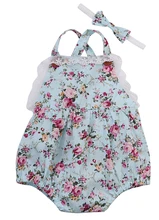 New Baby Flower Romper Printed Floral Backless Romper Girl Rompers Infant Sleeveless Girls Clothes Baby Jumpsuit Jumper