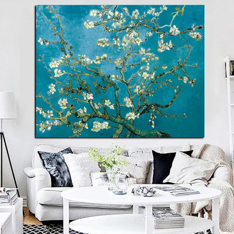 Настенный Холст Искусство Ван Гог цветущее миндаль дерево импрессионист картина маслом плакат и печать цветок Настенная картина для гостиной