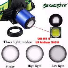 Супер 5000LM CREE XM-L T6 светодиодный головной светильник вспышки светильник головной светильник 18650 170120