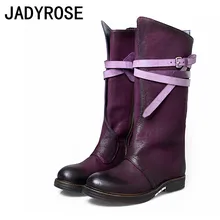 Женские зимние сапоги до колена; мотоботы из натуральной кожи; женские теплые зимние сапоги с круглым носком; bottine femme; Botas Mujer