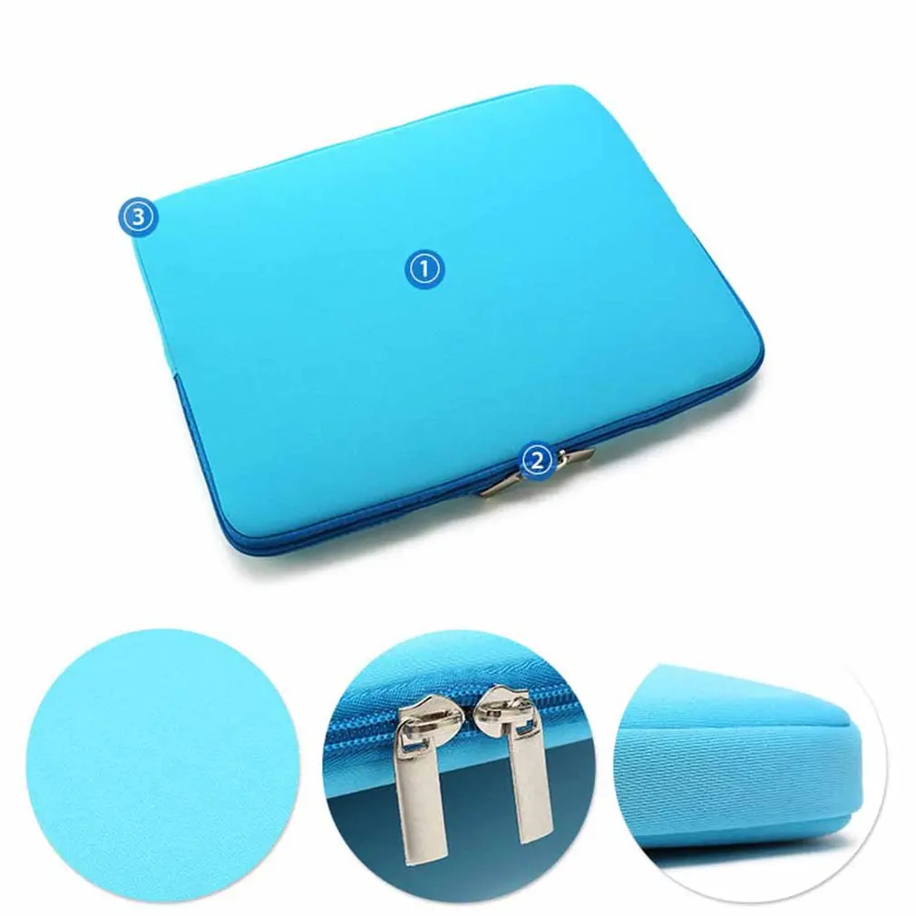 

Laptop Sleeve 12 inch Notebook Bag Tablet Pouch Shockproof Two-way Zipper Soft Foam Protective Case Bag for Macbook Laptop