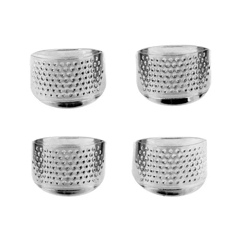 

4pcs/bag Household Metal Finger Protector Adjustable Silver Ring Thimble Sewing Thimbles Adjustable Handworking DIY Tools E5M1