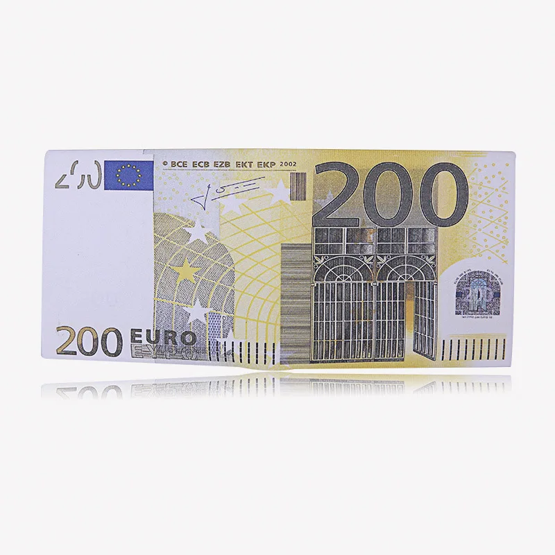 Модный дизайн! Унисекс кошелек с принтом денег, доллар США, фунт, иена, кошелек с узором, двойной держатель для карт, женский, мужской - Цвет: Euro 200