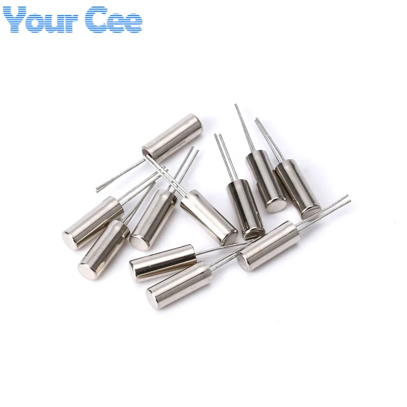 10pcs 32.768 kHz 32768HZ Frequency Oscillator Crystal Cylender 3X8mm Load Capacitance 12pf Tolerance 20ppm crystal oscillator,quartz resonator