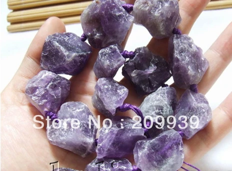 

huij 002848 Amethyst Rough Nugget Beads necklace