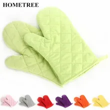 HOMETREE 1 пара рукавицы для выпечки стеганая хлопчатобумажная перчатка с подогревом кухня теплоизоляция, сделанные против горячего зажима рукавицы для микроволновой печи H777