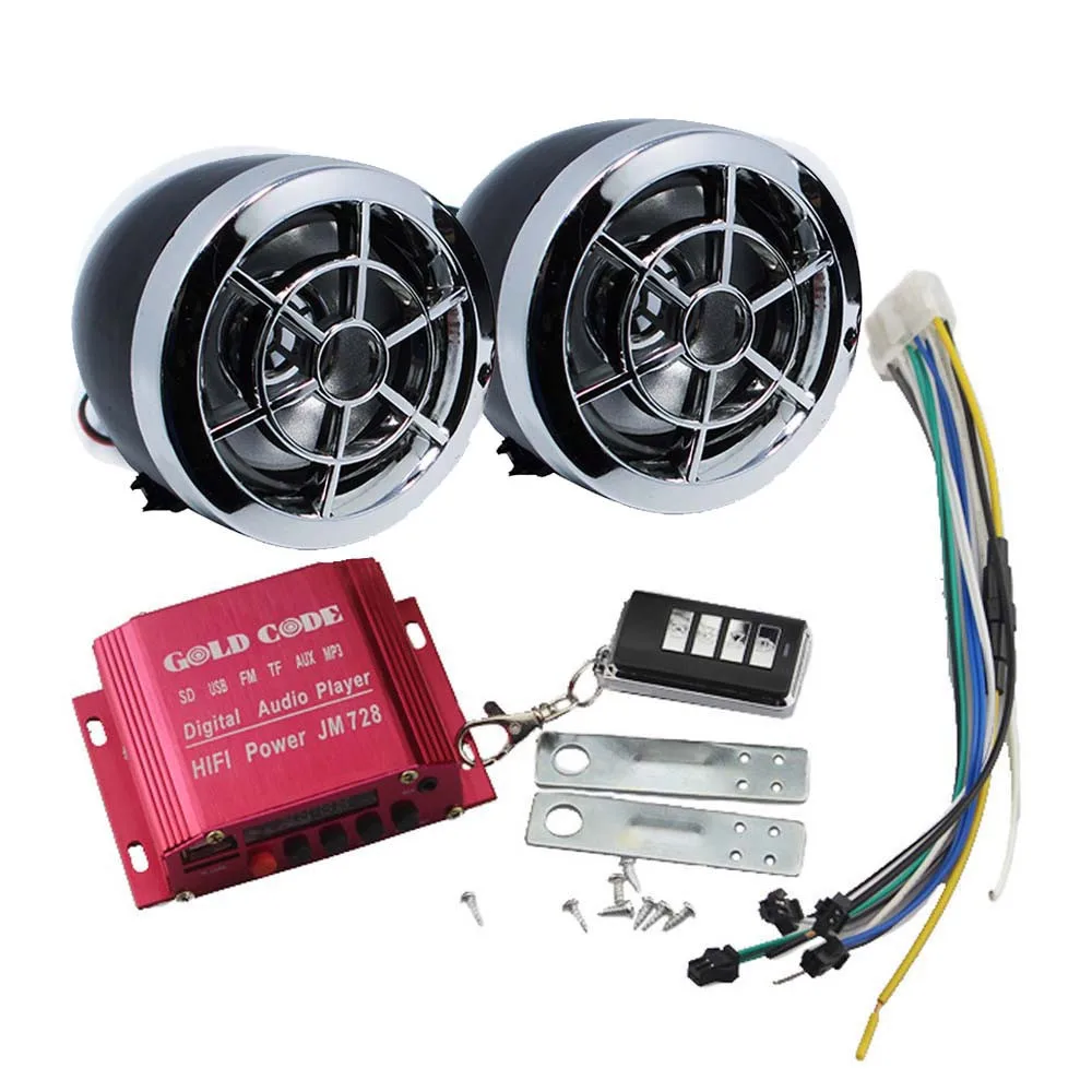 Motorcycle Mp3 Music Player Fm Radio Audio Sound System Scooter Security Alarm Wireless Remote