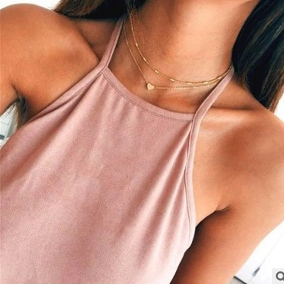 

New Necklace Pendant Female Necklace 2019 Minimalist Trend Street Shooting Project Decorative Peach Heart Multi-layer Clavicle
