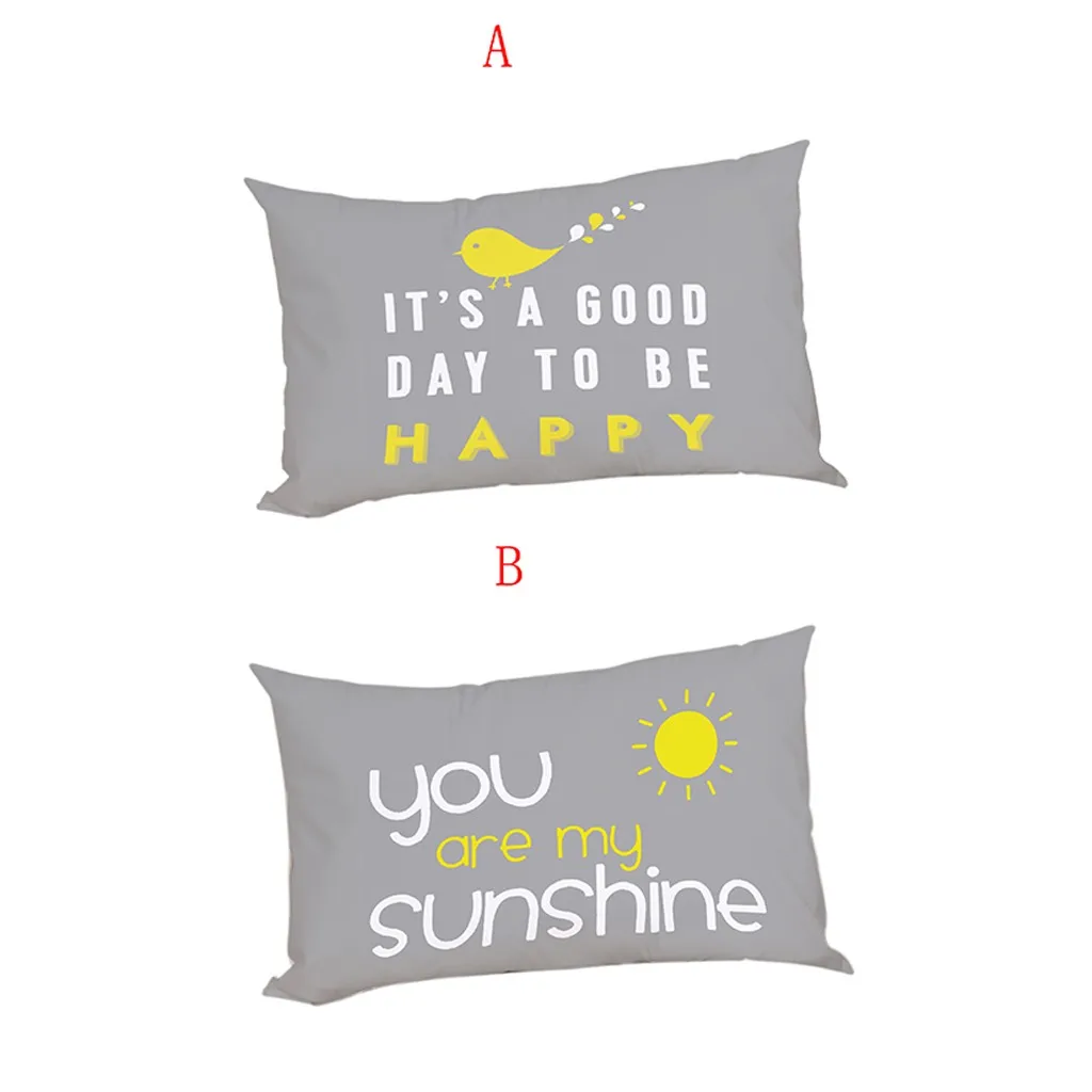 

50x70cm Home Car Bed Sofa Decorative Letter Ptinting Pillow Case Polyester Cushion Cover 2019 New Design Pillowcover 10May 23