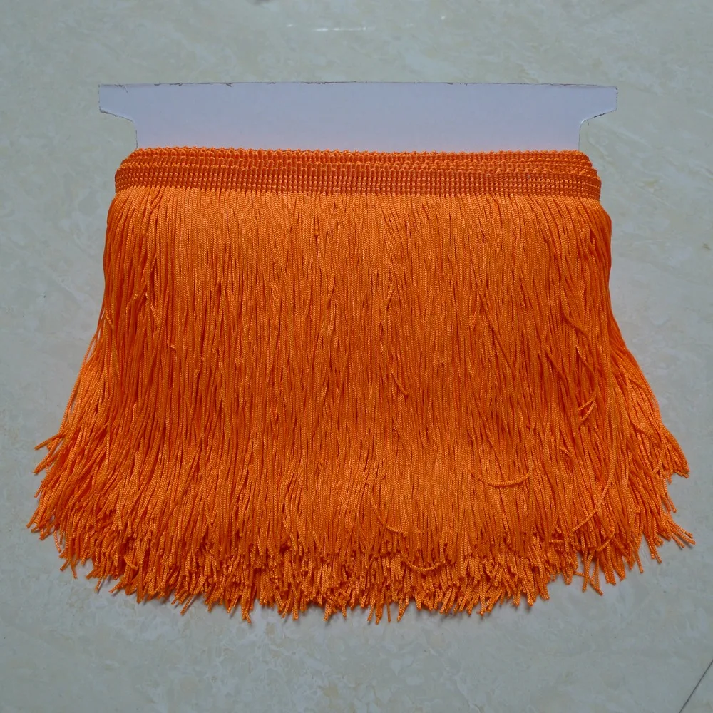 

10 Meters 15cm 6" Long Pumpkin Color Latin Dress Tassel Fringe