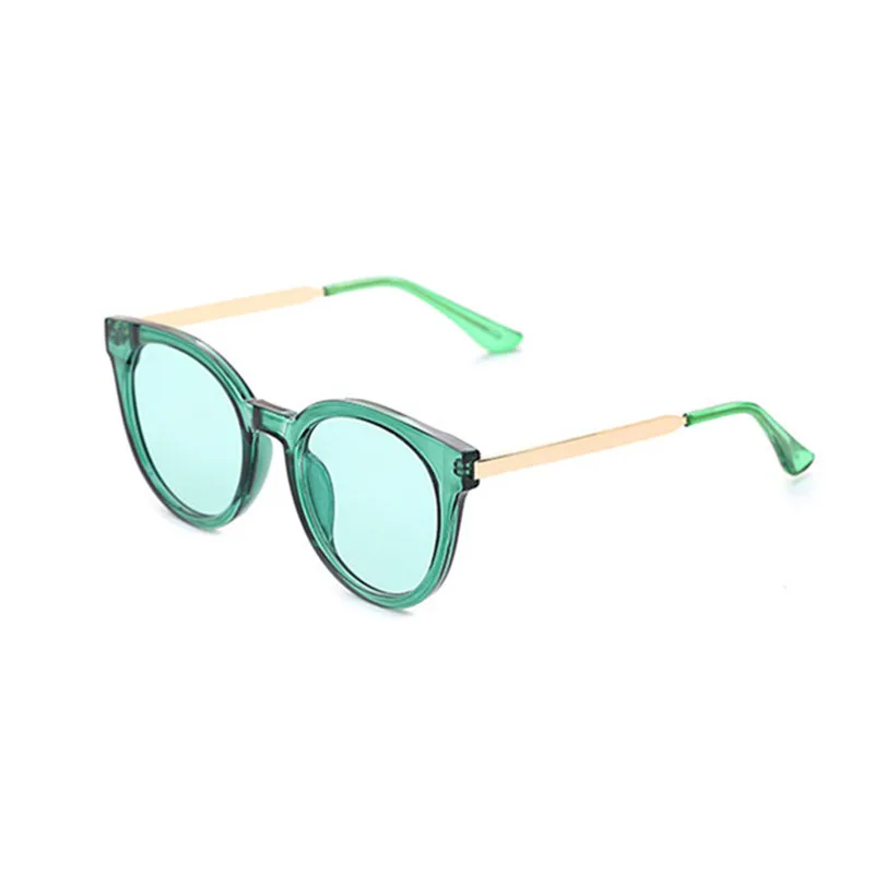 Новые модные трендовые прозрачные круглые оправы полуметаллические горячие продажи дужки многоцветные дополнительные Ретро дутые солнцезащитные очки