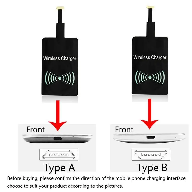 Micro USB Universal Qi Wireless Charger Receiver Charging Adapter Receptor Receiver Pad Coil Chip For Samsung Huawei Xiaomi Etc