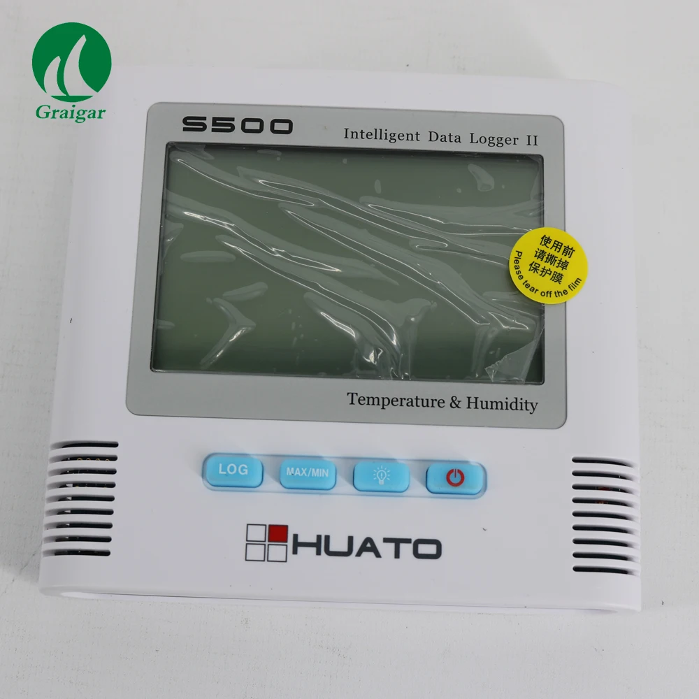 

Huato S500-TH humidity temperature data logger temperature and humidity being showed simultaneously