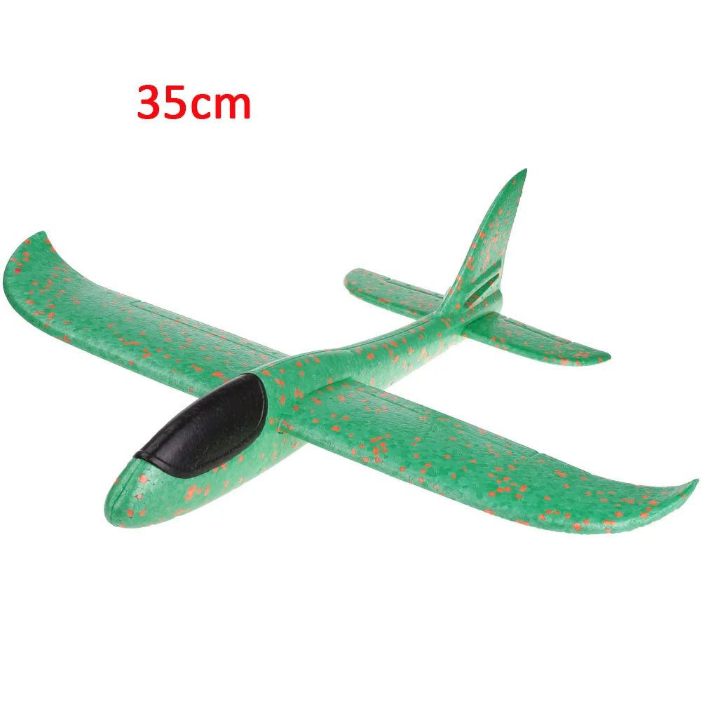 Детская игрушка самолет пена ручной бросок самолет планер игрушки DIY Самолеты Самолет летающий самолет игрушка игры на открытом воздухе игрушки для мальчиков и девочек - Цвет: 35cm-Green