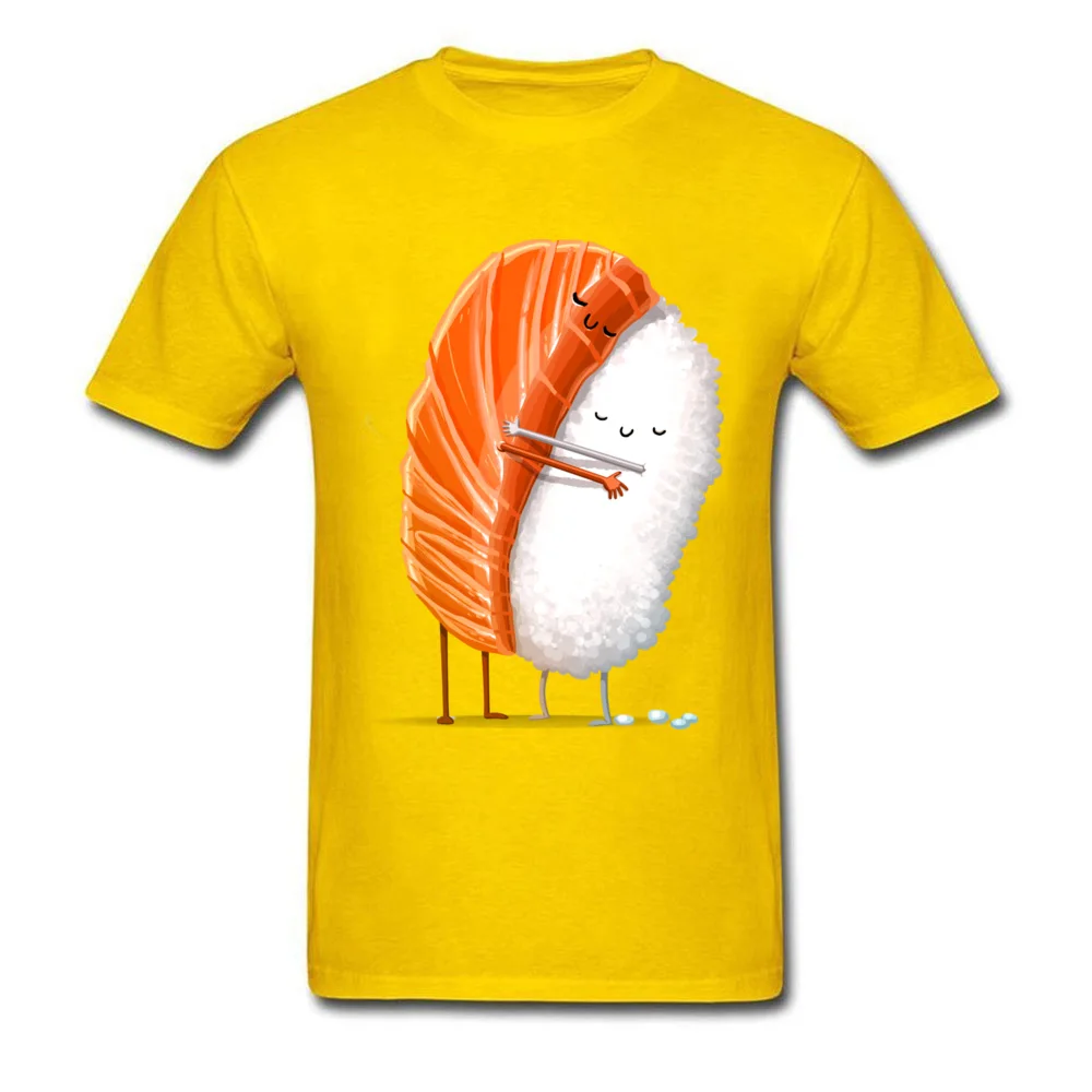Sushi Hug Autumn All Cotton O-Neck Tops T Shirt Short Sleeve Casual Tees Company Casual Top T-shirts Free Shipping Sushi Hug yellow
