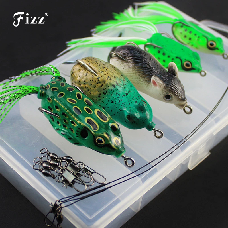 

12Pcs/Box Fishing Frog Mouse Lure with Ball Bearing Swivel Interlock Snap Pin Fishing Connector Stainless Steel Trace Wire