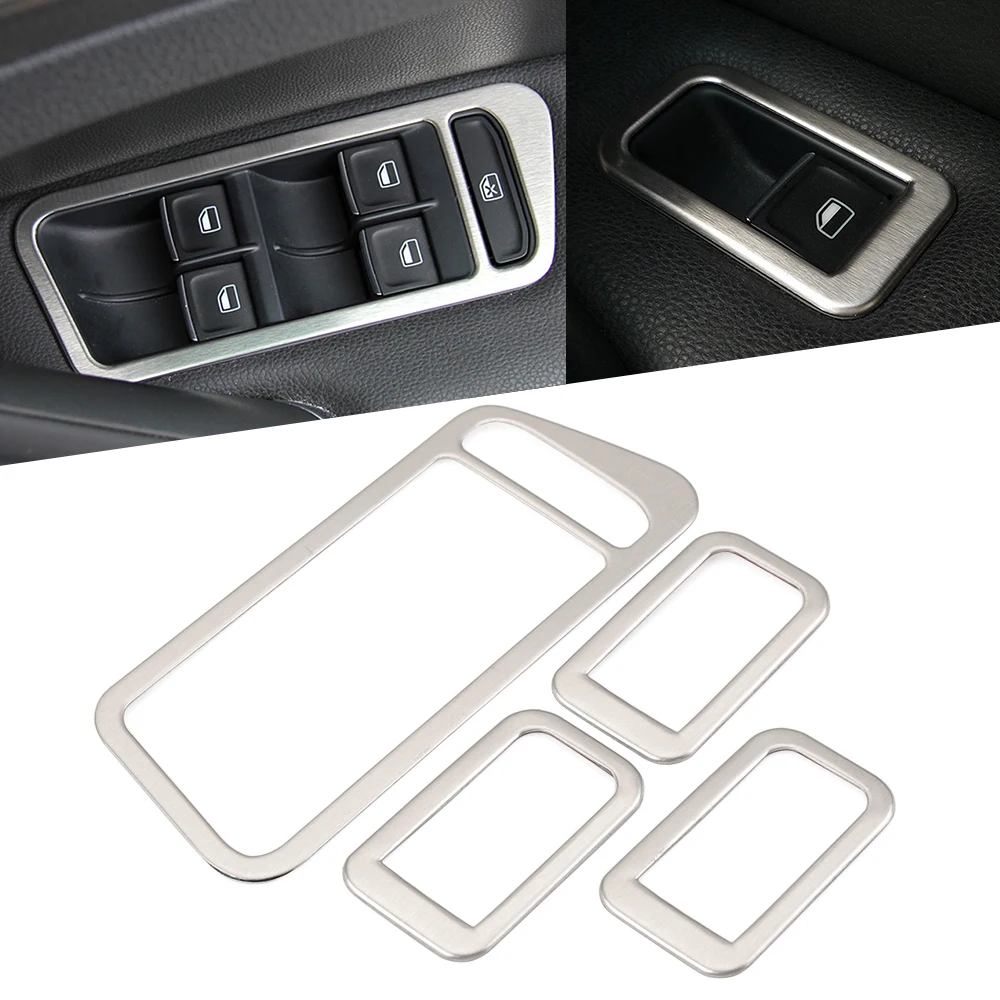 

Stainless Steel Car Door Trim Panel Pull Handle Window Switch Button Frame Styling Cover For VW Golf 7 VII Golf7 MK7 GTI