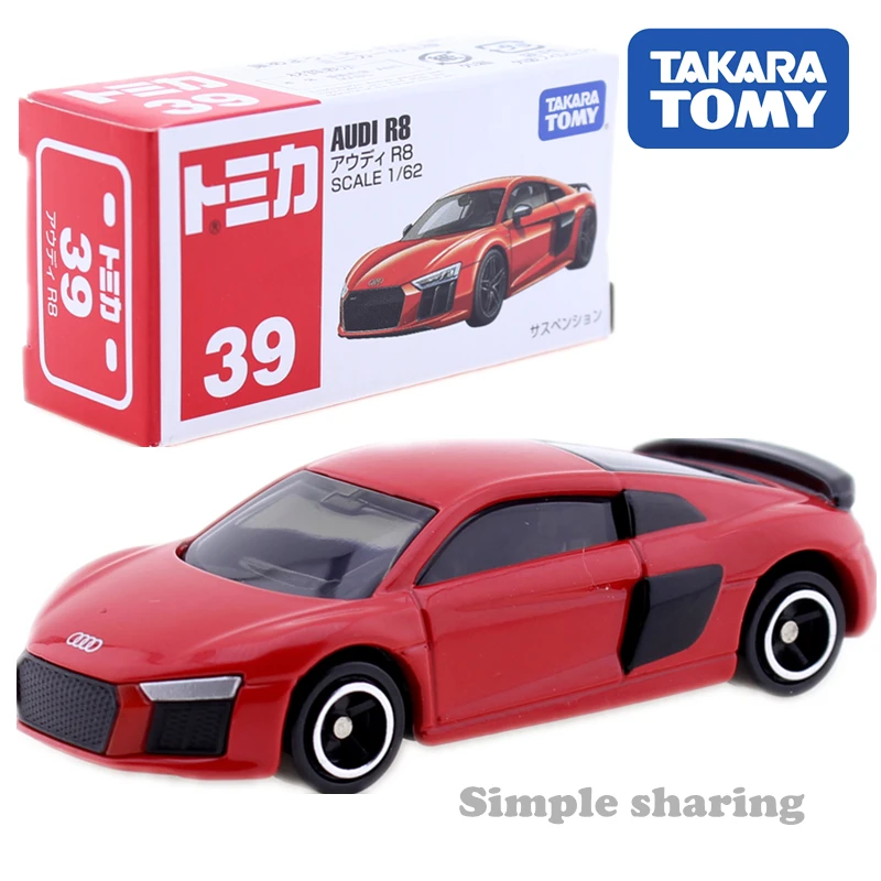 Takara Tomy TOMICA Audi R8 1: 62 № 39 миниатюрный инопланетянин куклы младенца литья под давлением забавная Игрушечная модель автомобиля kit популярные