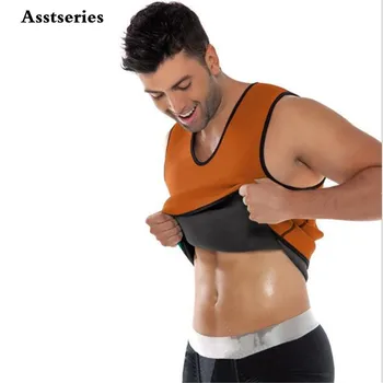

Slimming Male Vest Neoprene body Shaper Men T Shirt Sweat Suits Waist Belt Waist Trainer Tights Corsets Shapers Shapewear