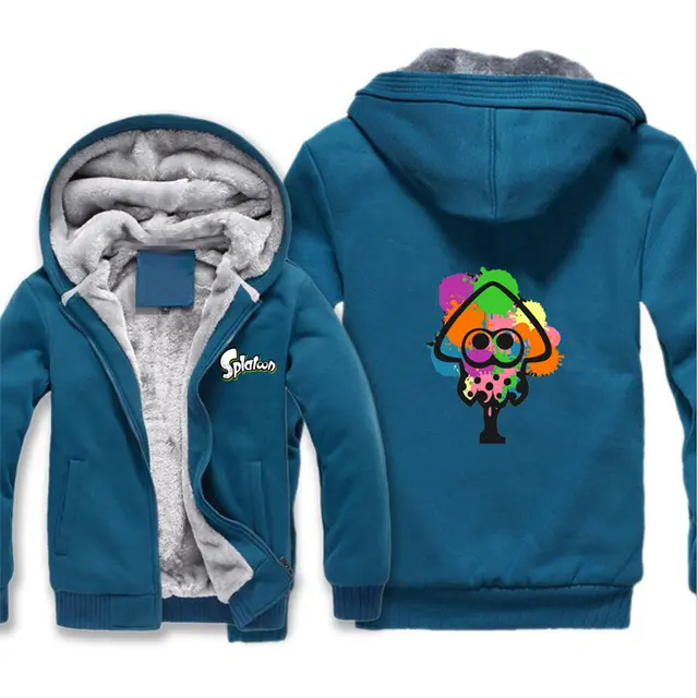 Game Splatoon 2 jacket Splatoon logo Hoodies Zip Hooded Super Warm