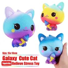 New Jumbo Kawaii Squishy 15CM Galaxy Cat Bread Scented Cake Kid Toy Gift Super Slow Rising Soft Squeeze Stress Reliever Toys