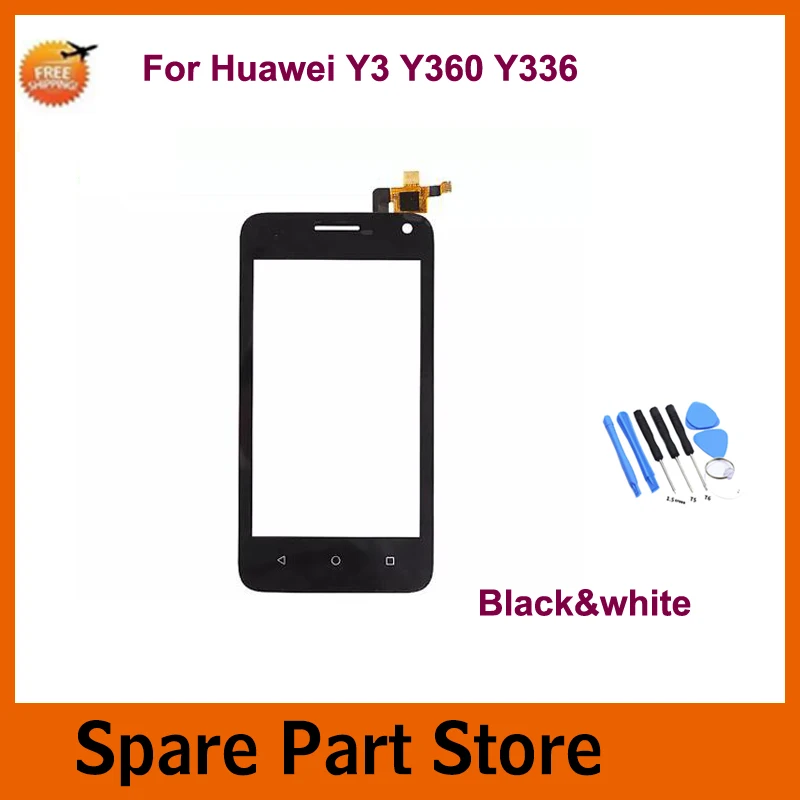 Angcoucoux черный/белый для сенсорного экрана Huawei Y336 Y3 y336-u02 Передняя стеклянная