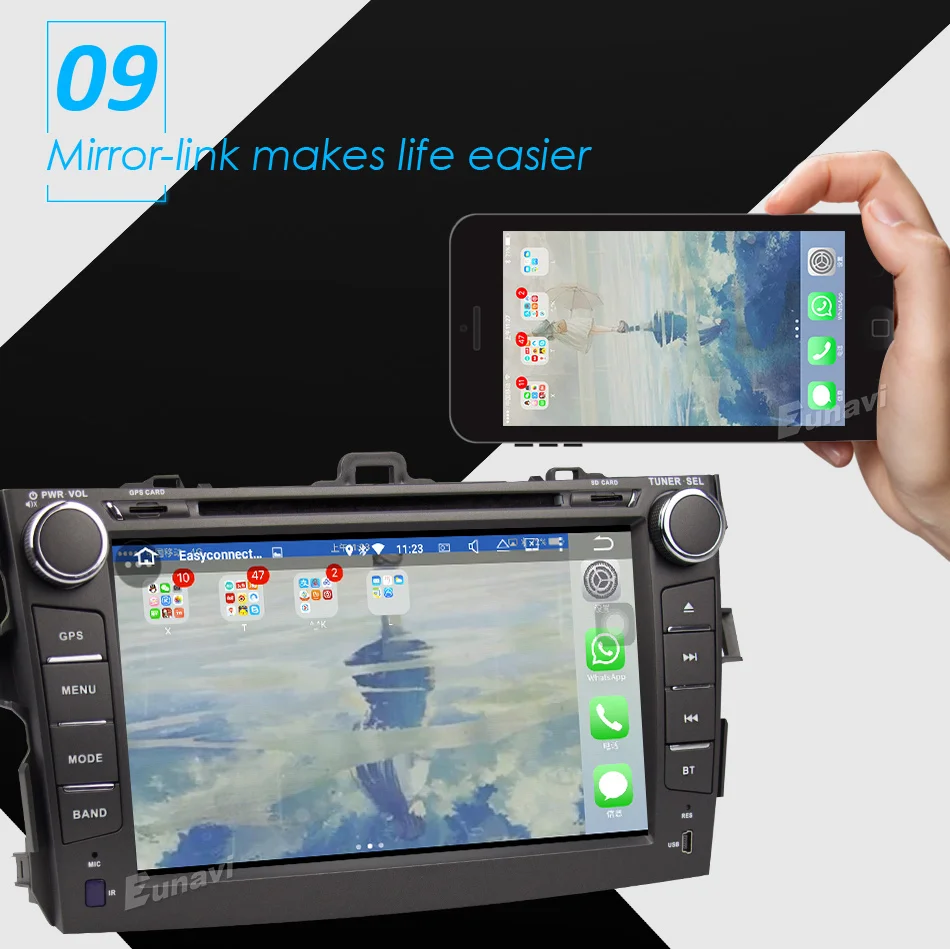 Discount Octa core 2 din Android 8.1 car dvd radio player stereo gps for Toyota Corolla 2007 2008 2009 2010 2011 2G RAM capacitive screen 14