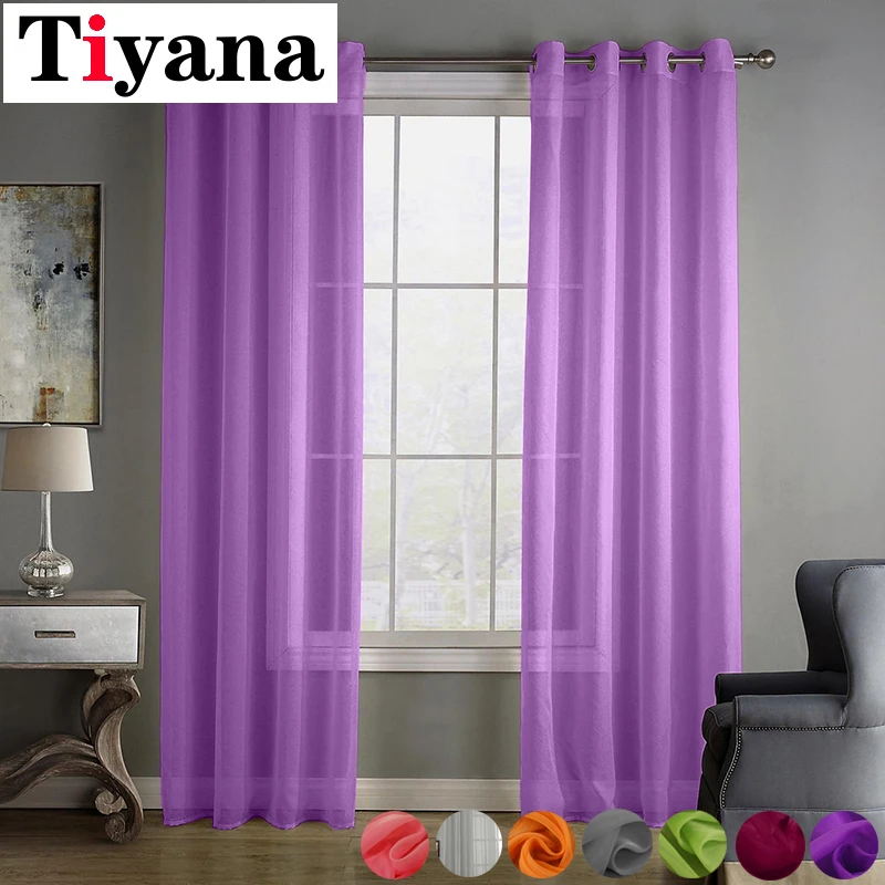 

1 PCS 55x 94'' Modern Sheer Curtains for Window Treatment Drapes Tulle for Living Room Bedroom Transparent Voile Ring Top
