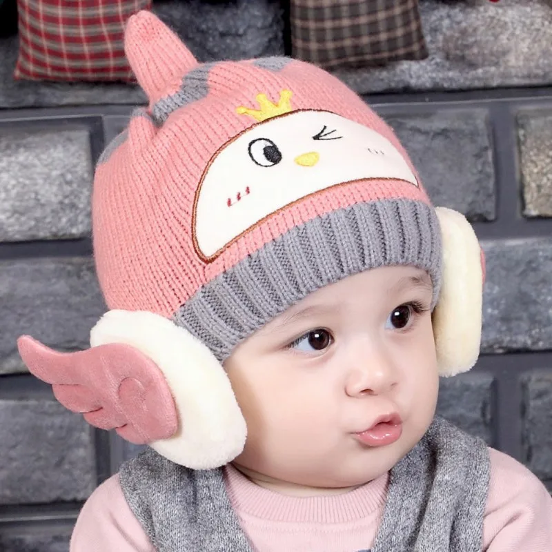 

Newborn Cute Baby Boys Girls Winter Keep Warn Hat Kids Baby Hats Knitted Cotton Hemming Hat Fit for 0-12 Months Baby