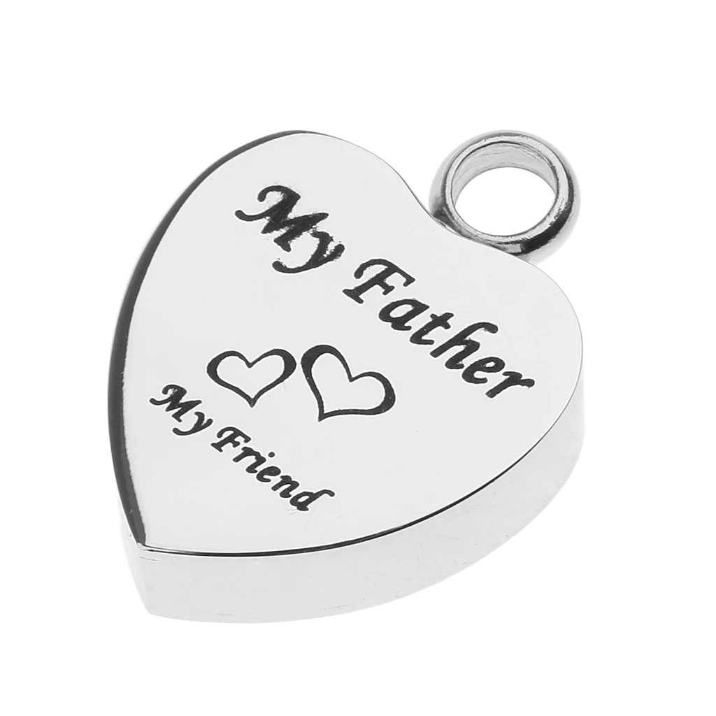 Stainless Steel Cremation My Friend Heart Urn Pendant Keepsake Memorial Charms Jewelry Fit Pendant