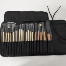 Pro 18 шт. набор кистей для макияжа Пудра основа тени для век макияж кисти Косметика Мягкие синтетические волосы с полиуретановым кожаным чехлом