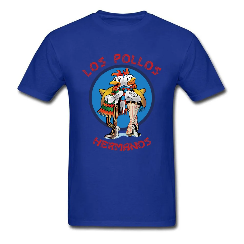GiftDesign Short Sleeve Tops & Tees VALENTINE DAY Faddish Crewneck Pure Cotton T-Shirt Student Top T-shirts Los Pollos Hermanos  Los Pollos Hermanos blue