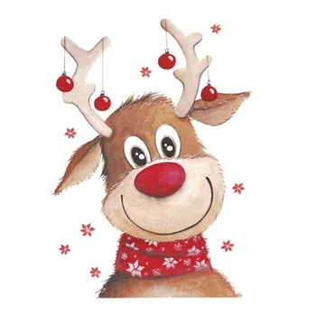 

ShinEquin Biker Patch deal with it Clothes Heat Transfer Printing Christmas Deer Iron on patches for clothing Girl PVC Stickers