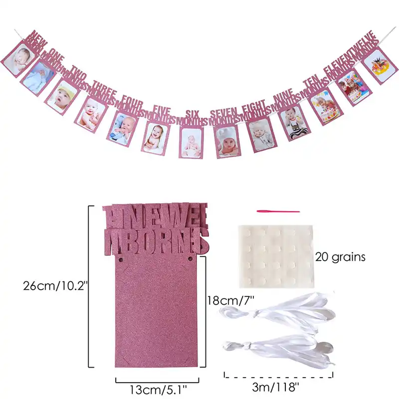 Cadre De Photo Banderole Naissance A Un An Decorations Pour Premier Joyeux Anniversaire 1er Bebe Garcon Fille 13 Mois Aliexpress