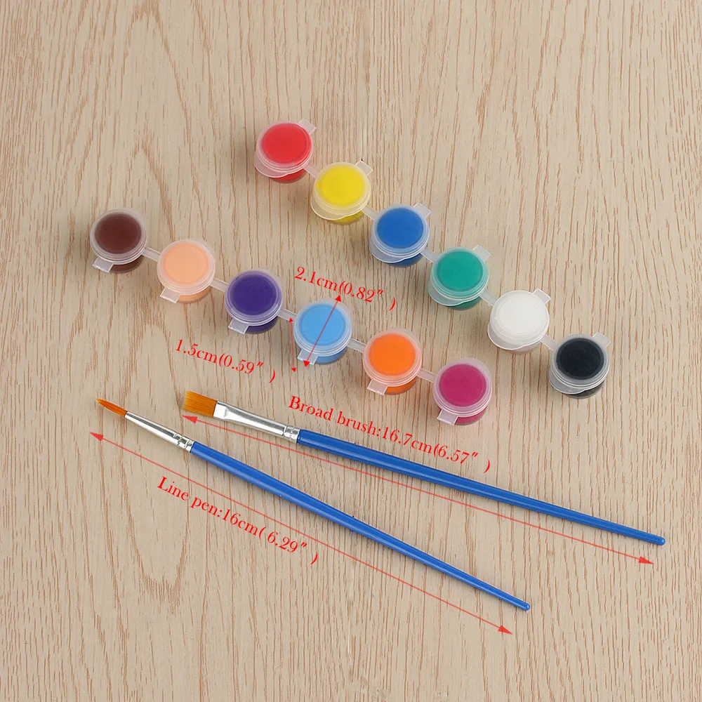 12 цветов/набор акриловых красок с 2 щетками DIY граффити набор краски для масляной живописи настенная живопись DIY художественные принадлежности подарки