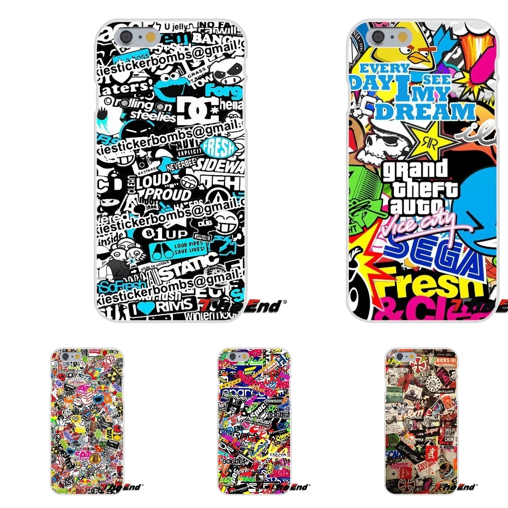 JDM Car Graffiti Sticker Bomb Soft Silicone Phone Case For iPhone X 4
