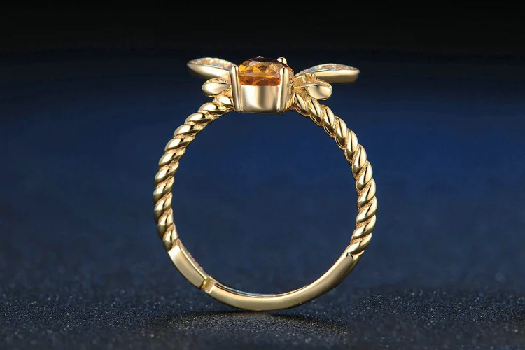 Новое модное кольцо с кристаллами пчелы кольца для женщин Открытый регулируемый дизайн золотые ювелирные изделия подарок аксессуары