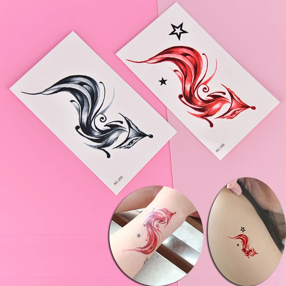 1 лист водостойкая тату наклейка в виде лисы|fox temporary tattoo|waterproof fake tattootattoo for women |