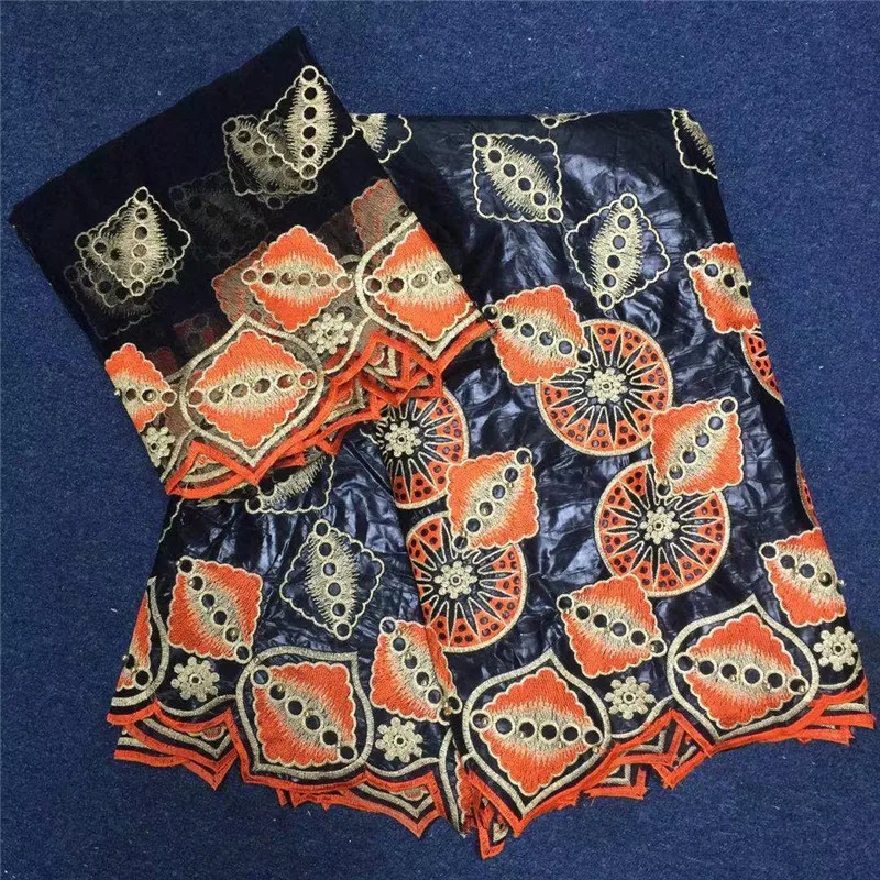 

black embroidered bazin riche getzner riche fabric with tulle lace blouse for women dress african fabric 2018