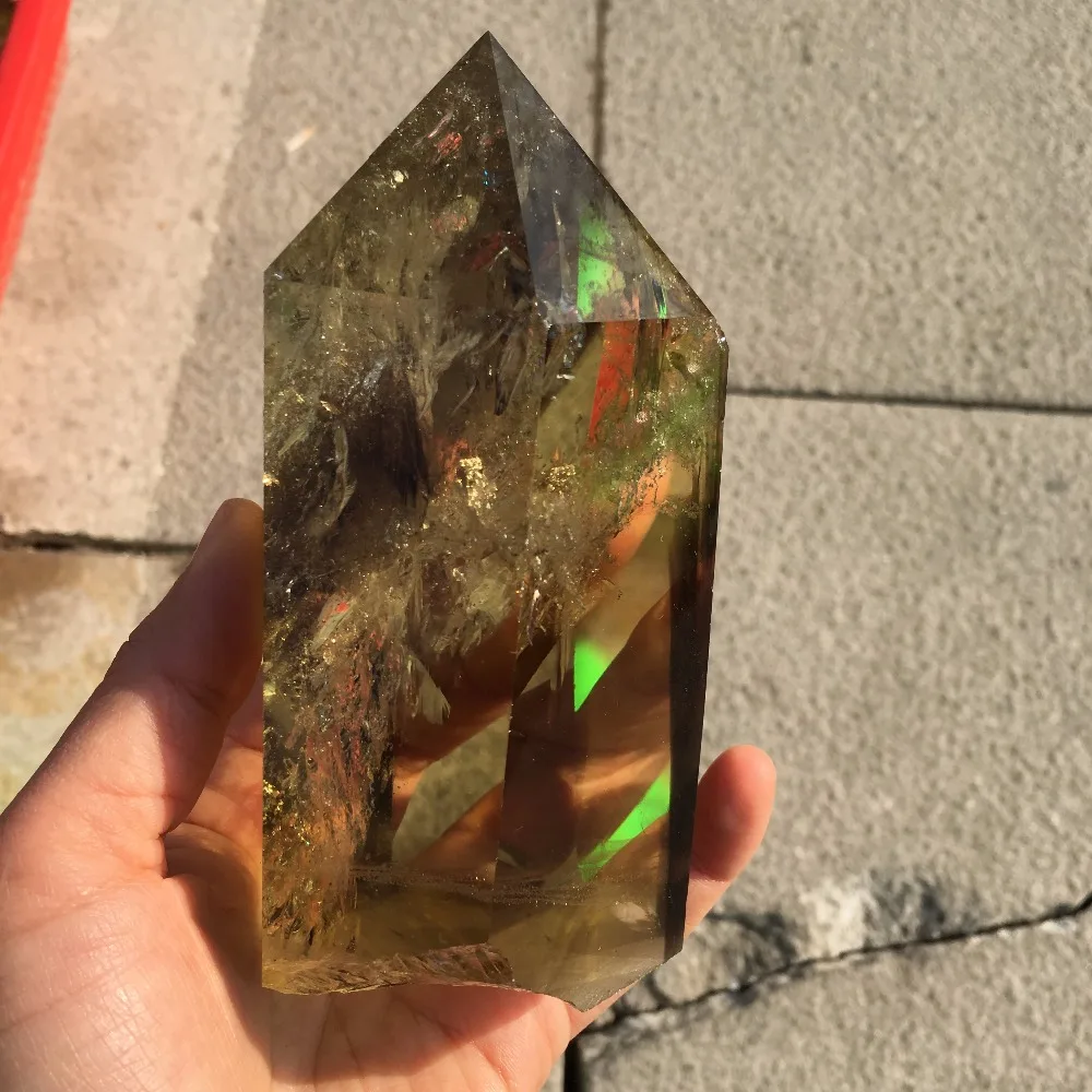 Потрясающий большой размер натуральный цитрин кварц кристалл палочка ТОЧКА Рейки целебные кристаллы каменная башня камень облез палочка помощь медитации
