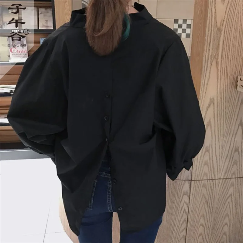 Blusa Mujer 2018 модная блуза Корейская винтажная шикарная тонкая v образный вырез
