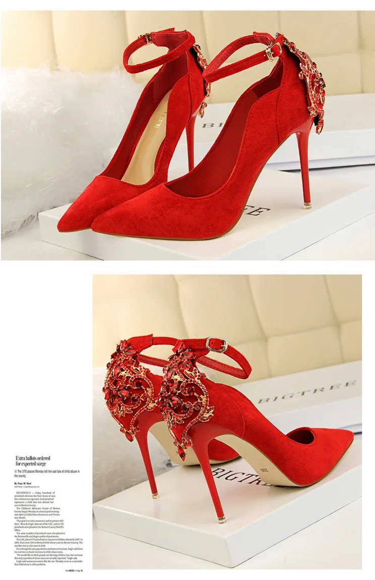 Pointed Pumps Women Shoes 10.5CM Thin Heels