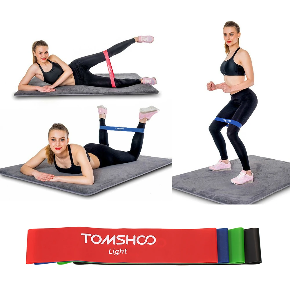 TOMSHOO набор из 4 упражнений замкнутый ремень сопротивления латекса для тренажерного зала тренировочные петли физиотерапия дома фитнес