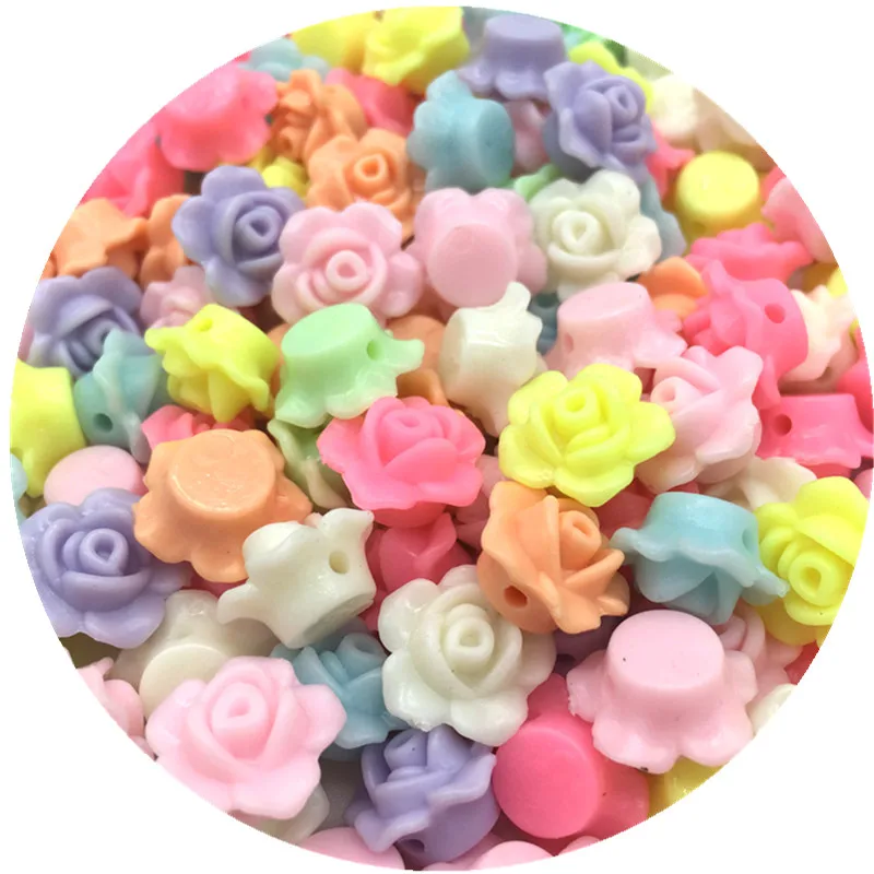 

13x13mm 50pcs Cheap MIX Colors Lovely Flower Shape Acrylic beads flatback Cabochon Scrapbooking Craft DIY jewelry Accessories