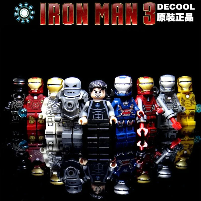 

Marvel SuperHeroes mini figures Avengers Iron man Tony Stark Mark legos compatible minifigures model building blocks bricks toy