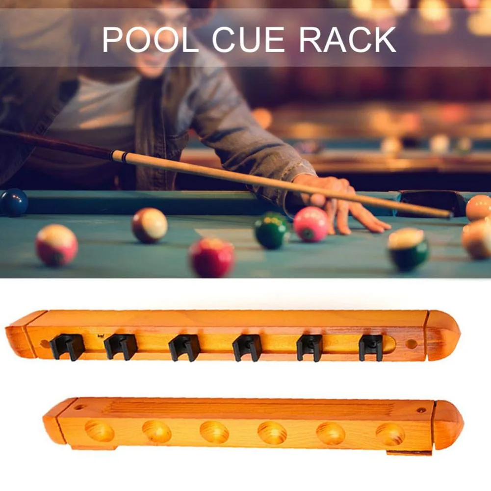 

Hanging Storage Home Sticks Holder Professional Wall Mounted Pool Cue Rack Set Clubs Save Space Organizer Durable Table Wooden