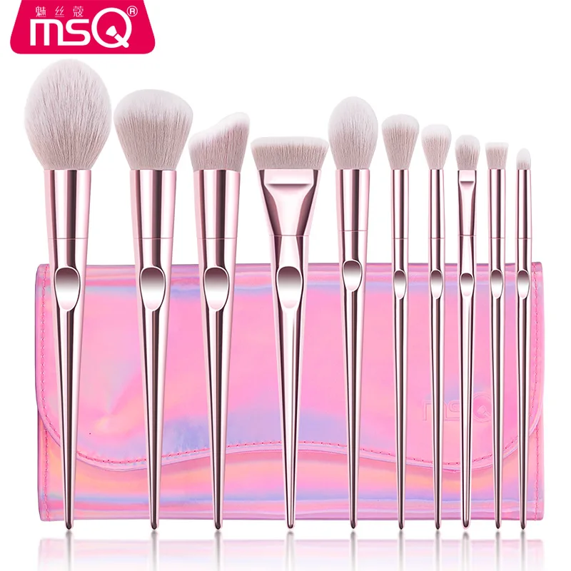 

MSQ 10pcs Makeup Brushes Set Blusher Foundation Eyeshadow Make Up Brushes Kit Professional Pincel Maquiagem Travel Make Up Tools