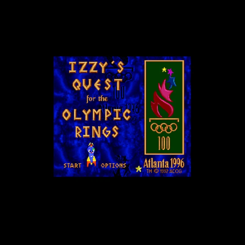 Izzy's Quest for the Олимпийские кольца NTSC Версия 16 бит 46 Pin большая серая игровая карта для американских игровых игроков