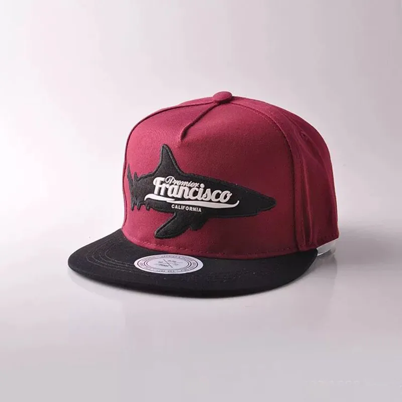 

2018 New Personality Rubber Francisco Jaws cotton Baseball Caps gorras Hip Hop hats Women men Mesh Big white shark snapback